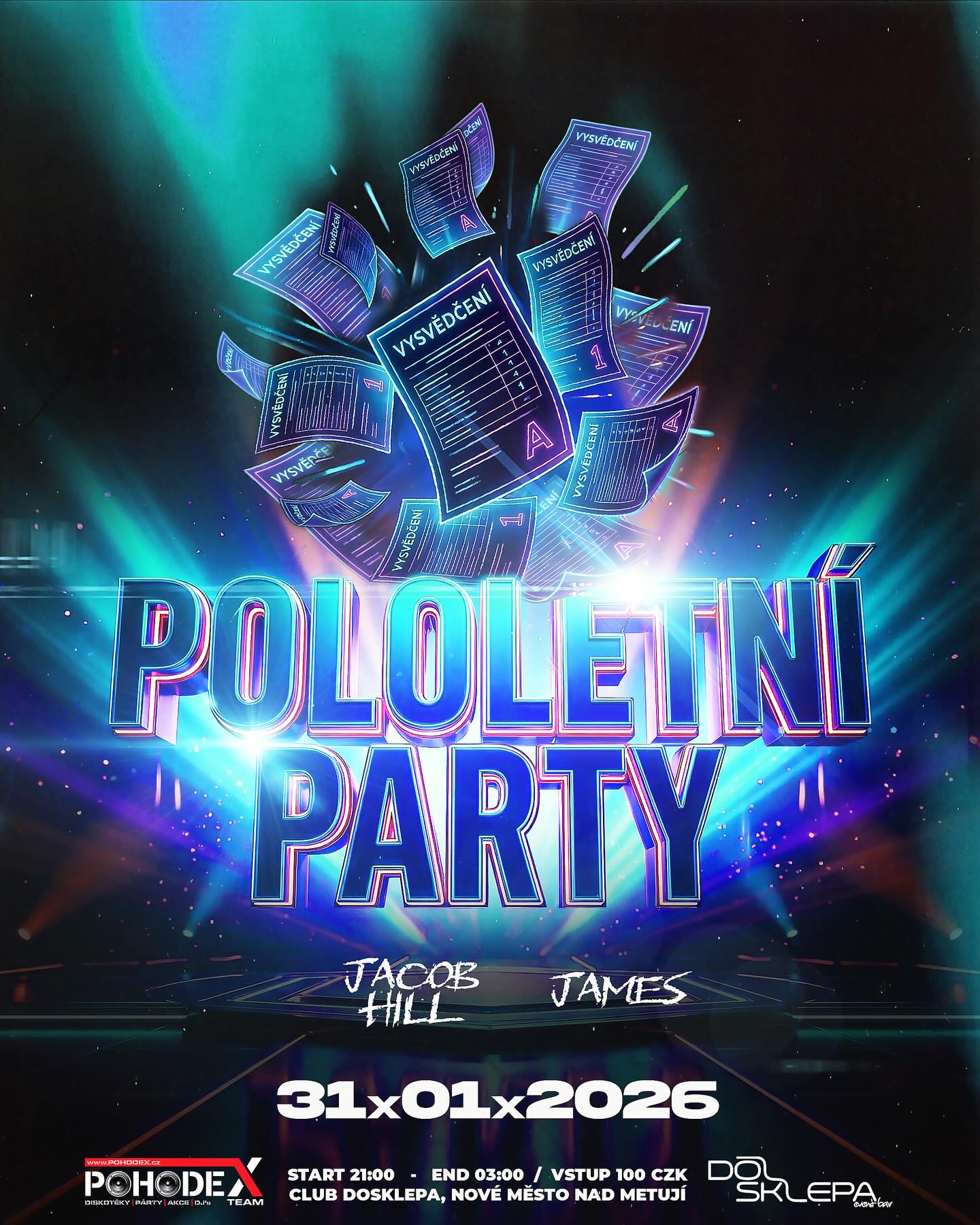 Další party v baru DoSklepa již tuto SOBOTU !
POLOLETNÍ PARTY 📃- SOBOTA 31.1.

Přijď s námi oslavit polovinu školního roku 

🔊 @pohodex.team 

Open 21:00 | Start 22:00 | End 03:00 | Vstup 100 CZK
Event bar DoSklepa - Nové Město nad Metují, Malecí 205".