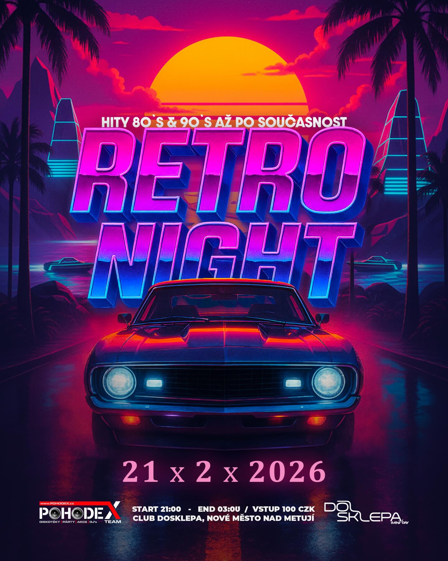Další Party v @dosklepa už tuto sobotu !
Hity 80’s a 90’s až po současnost
RETRO - SOBOTA 21.2.

🔊DJS: Mr.Peca / James
Pohodex TEAM - @pohodex.team 

Open 21:00 | Start 22:00 | End 03:00 | Vstup 100 CZK
Event bar DoSklepa - Nové Město nad Metují, Malecí 205".