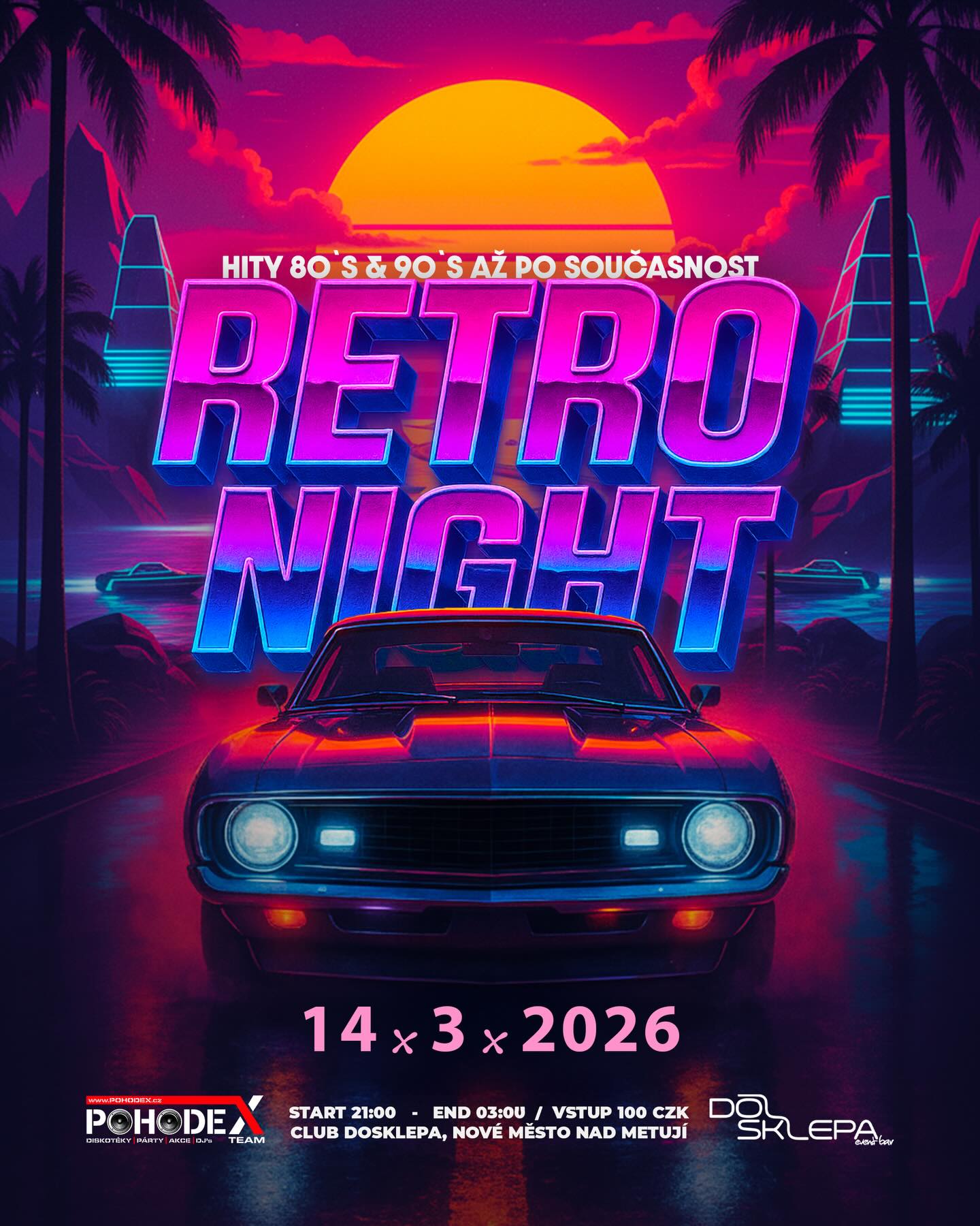 Další Party v @dosklepa už tuto sobotu !
Hity 80’s a 90’s až po současnost
RETRO - SOBOTA 14.3.

🔊DJS: Pedro / James
Pohodex TEAM - @pohodex.team 

Open 21:00 | Start 22:00 | End 03:00 | Vstup 100 CZK
Event bar DoSklepa - Nové Město nad Metují, Malecí 205".