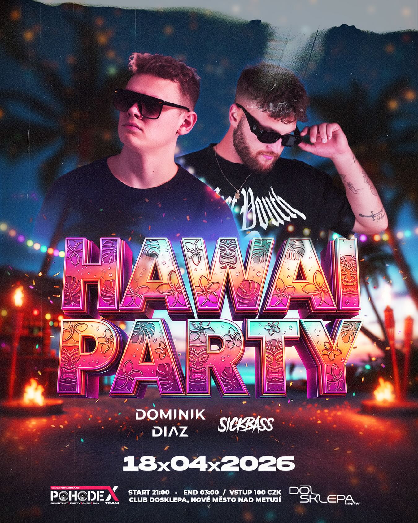 Další party v baru DoSklepa již tuto SOBOTU !
HAWAI PARTY 🏝️ - SOBOTA 18.4.
Speciální Hawai party, výzdoba v celém klubu‼️

🔊 Dominik Diaz / Sickbass 

Open 21:00 | Start 22:00 | End 03:00 | Vstup 100 CZK
Event bar DoSklepa - Nové Město nad Metují, Malecí 205".